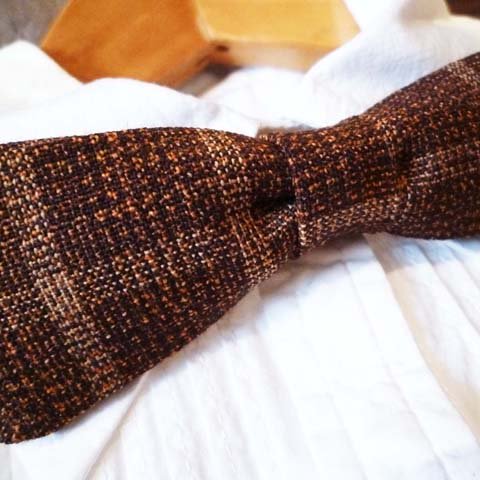 1950's Vintage Fabric, Brown Plaid Bow Tie