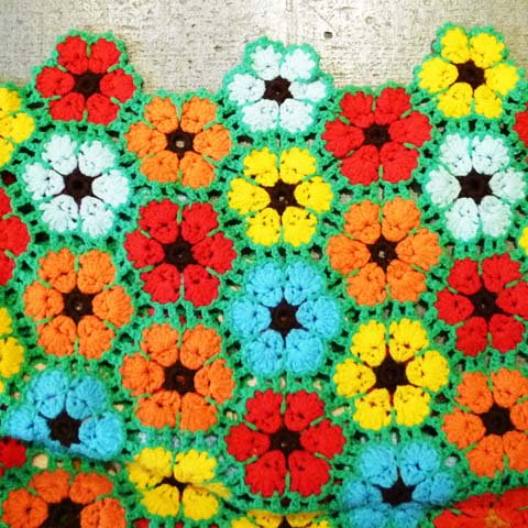 Floral Pattern Knit Rug
