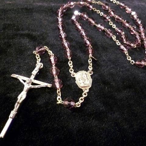 Vintage Rosary w/Purple Beads