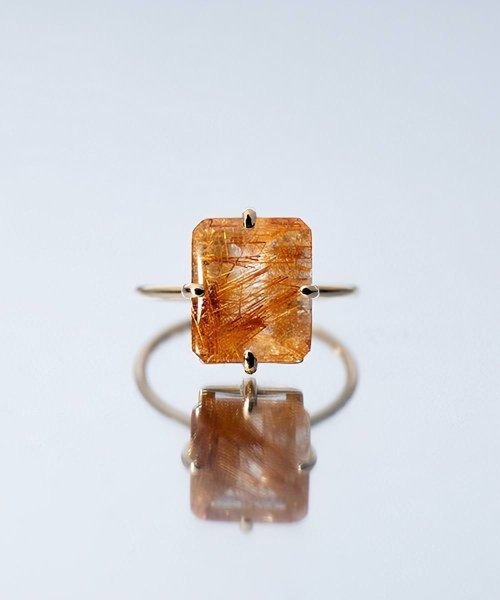 <img class='new_mark_img1' src='https://img.shop-pro.jp/img/new/icons1.gif' style='border:none;display:inline;margin:0px;padding:0px;width:auto;' />NR126 / Rutile Quartz Ring/Rectangle Bufftop