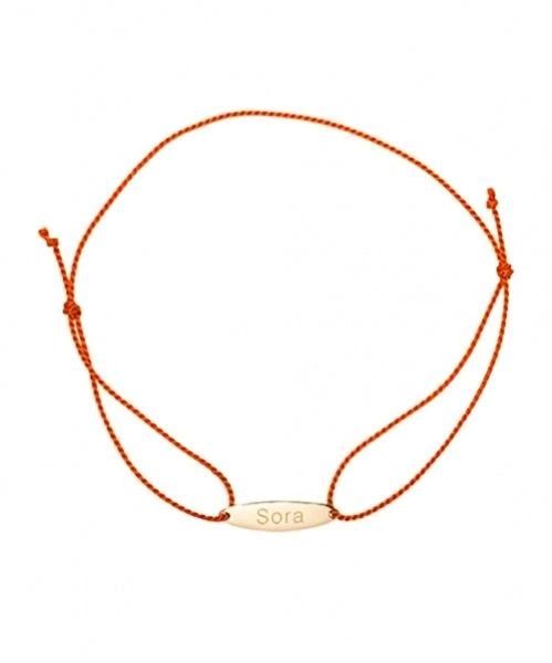 K18YG Cord Bracelet Oval for MOM