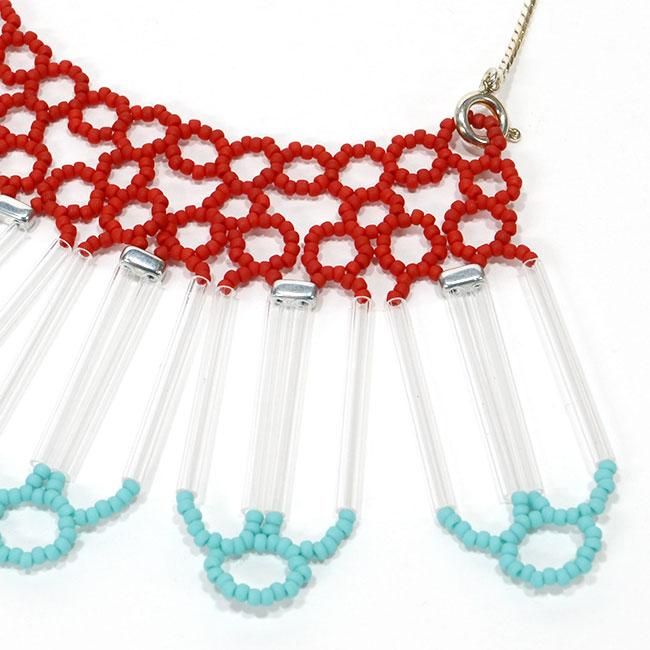 IRIS47｜caviar necklace red agate ネックレス 天然石 パール