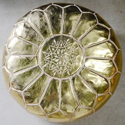 モロッコレザークッションプフ Gypsy Flower アンティーク家具と