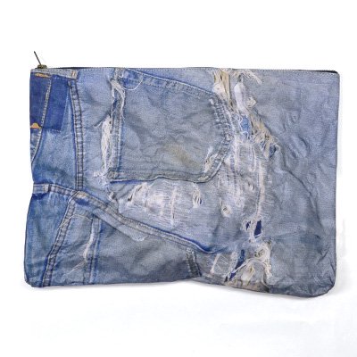 Denim Pants Print クラッチバッグ MATATABI / アンティーク家具から