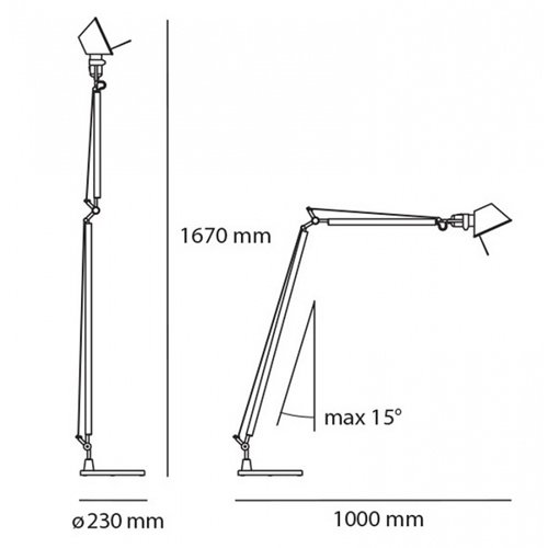 Tolomeo Reading Floor｜トロメオ リーディング フロア（シルバー）｜アルテミデ｜フロアスタンド　-  LED照明、照明器具の通販ならイケダ照明 online store