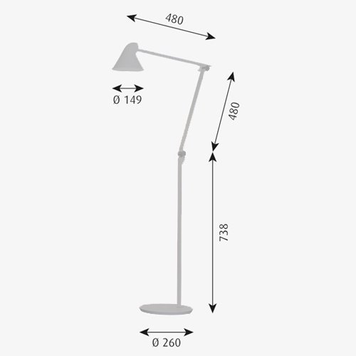NJPフロア（ライト・アルミ・グレー）｜ルイスポールセン★フロアランプ★ - LED照明,照明器具の通販ならイケダ照明 online store -