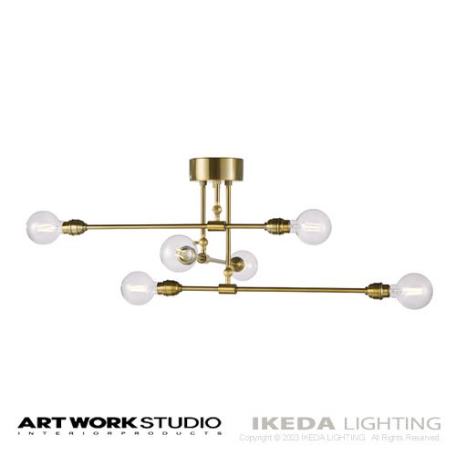 レイトン6シーリングライト （ゴールド） Laiton 6-Ceiling light | アートワークスタジオ -- IKEDA LIGHTING  online store --