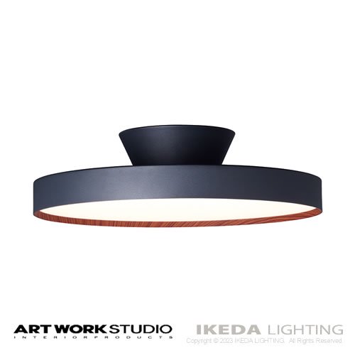 グロー6000 LEDシーリング （ブラック+ライトウッド） Glow 6000 LED-ceiling light ｜ アートワークスタジオ --  IKEDA LIGHTING online store --