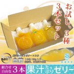 愛媛産 果汁たっぷりゼリー選べる３本セット（白箱）
