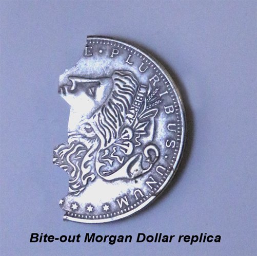 Bite Out Morgan Dollar - Replica