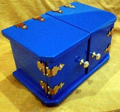 Die Box, Mini - Blue with Long Hinge