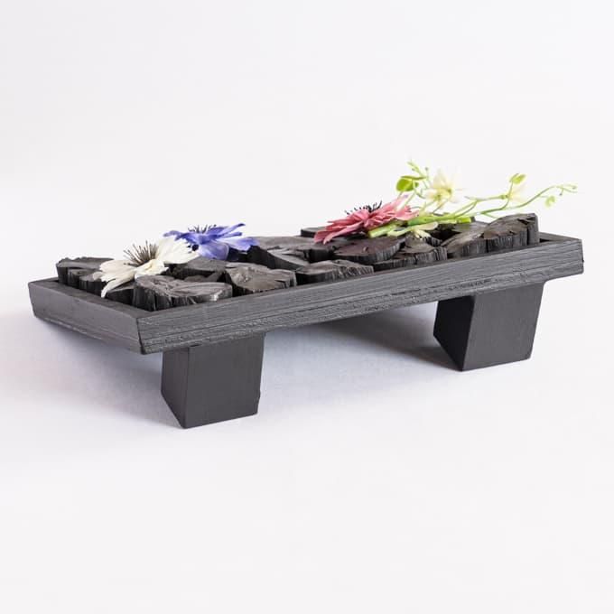 フレーム入り輝炭 紀州備長炭インテリアオブジェ Mサイズ - 紀州備長炭