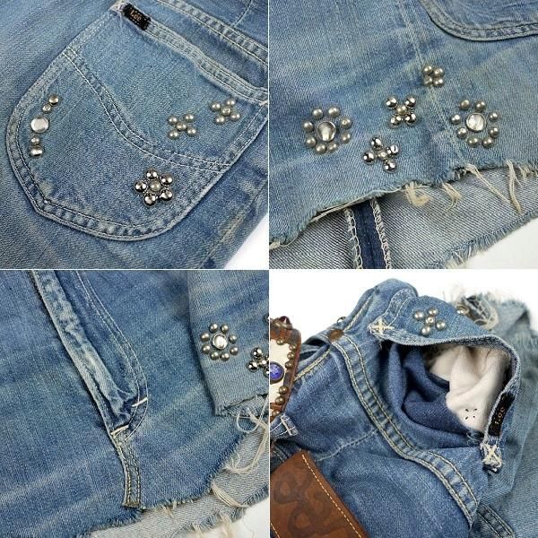 デニムリメイク☆レトロクラシックシャビースタータグ✨️革タグ 50s Lee Riders 101Z サイド黒タグ スタッズ リメイクデニム