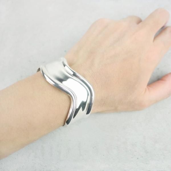 極太 メキシカンジュエリー シルバー925 バングル ボーンカフ MEXICO