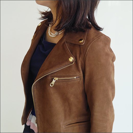 A PUPIL(アピューピル)ヤギ革スエードライダースジャケット RIDERS JKT-SUEDE BROWN - ARISS online shop  / アリス公式オンラインショップ