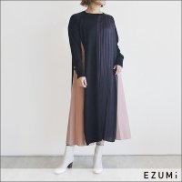EZUMi(エズミ) バイカラーニットワンピース YEAW20KT01 BLACK
