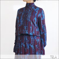 TELA(テラ) プリントシャツブラウス MARCI PRINT ROSSO BLUE