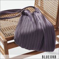BLUEORB (ブルーオーブ) 「each bag」ポーチ付プリーツトートバッグ Lavede grey