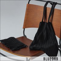 BLUEORB (ブルーオーブ) 「each bag」ポーチ付プリーツトートバッグ Black