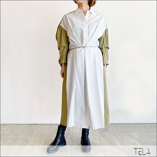 TELA (テラ) ロングシャツワンピース PORTO/RIGA White - ARISS online ...