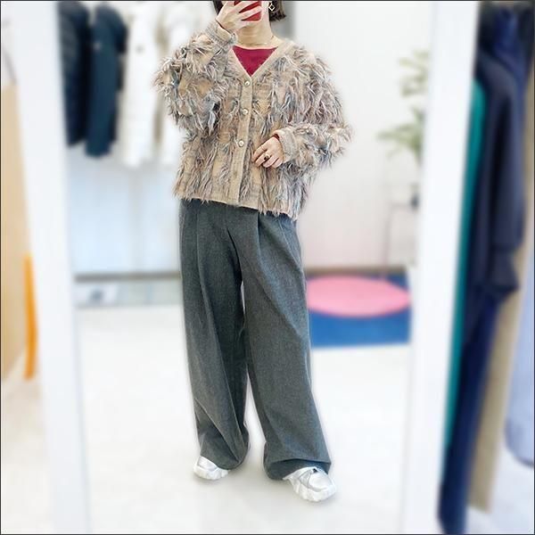 ラリアムー ジャガードカーディガン | Coral - ARISS online shop