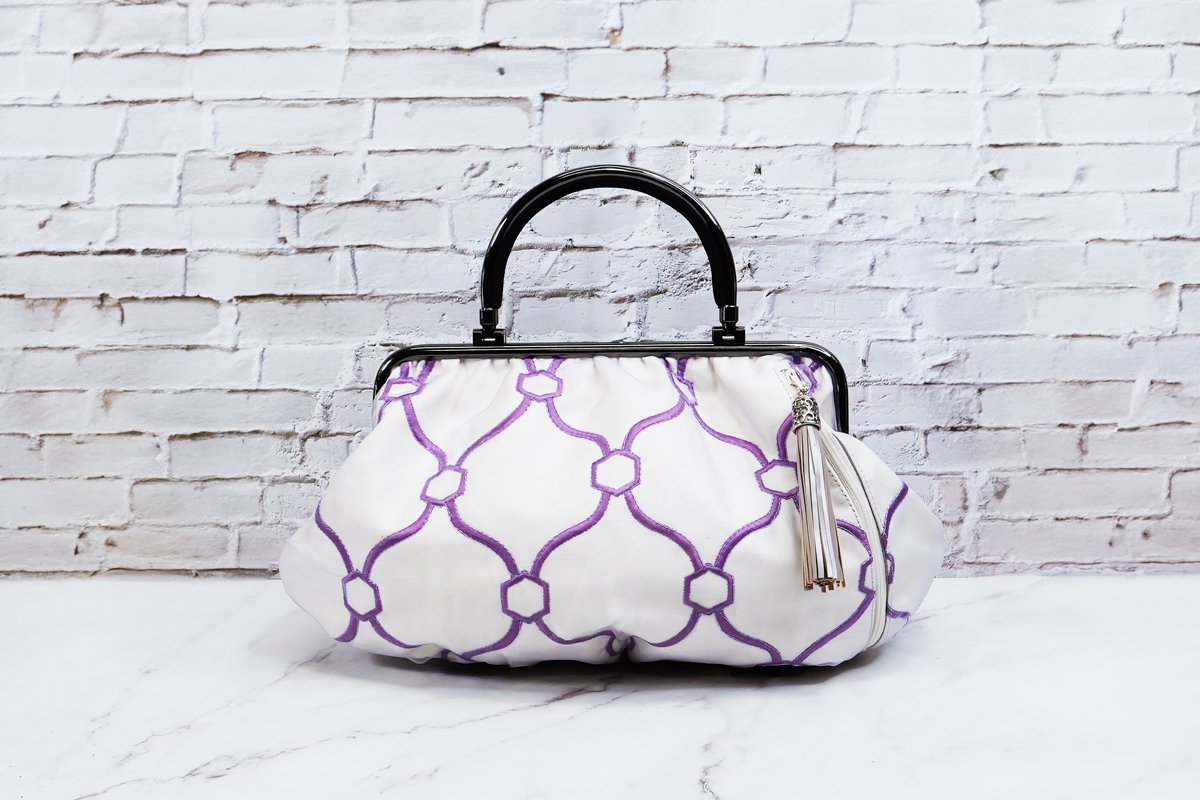 紫の刺繍にオーガンジー - 月之 online shop