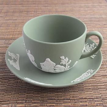 Wedgwood /ウェッジウッド ジャスパー/セージグリーンカップ＆ソーサー ...