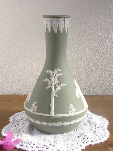 Wedgwood ウェッジウッド ジャスパー セージグリーン花瓶 シャーリーズコレクション