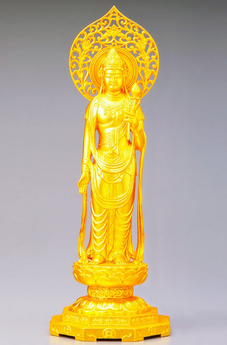 純金製仏像 聖観世音菩薩 H26cm 舟谷喜雲 - HIKARI GALLERY オーダー 