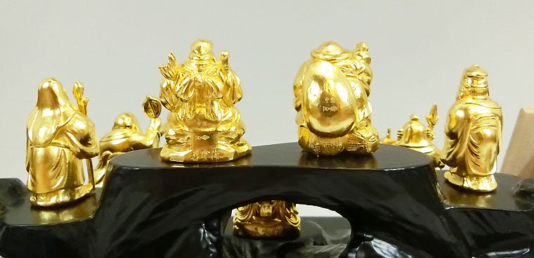 純金製置物｜七福神 H2.5～3.3cm｜舟谷喜雲 - HIKARI GALLERY｜高級縁起物・オーダーメイド