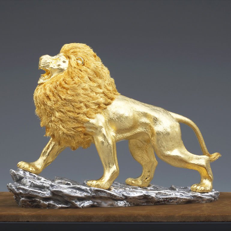 純金製置物 百獣の王 ライオン - HIKARI GALLERY オーダーメイド・高級 