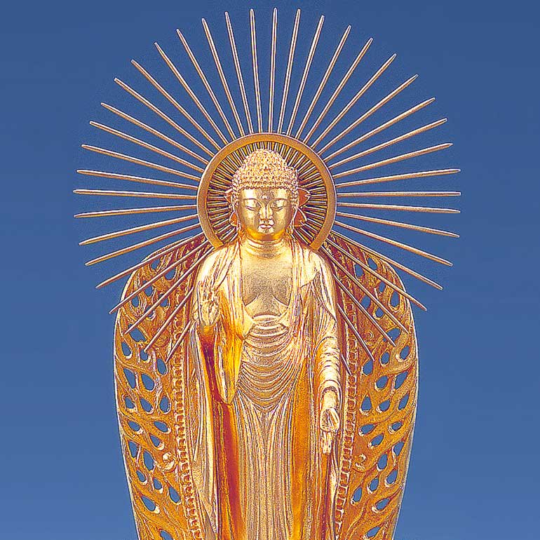 純金製仏像 阿弥陀如来 御西光背 H17cm 松久宗琳 - HIKARI GALLERY