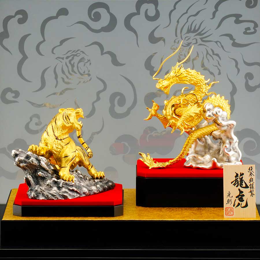 純金製置物｜龍＆虎 - HIKARI GALLERY｜高級縁起物・オーダーメイド