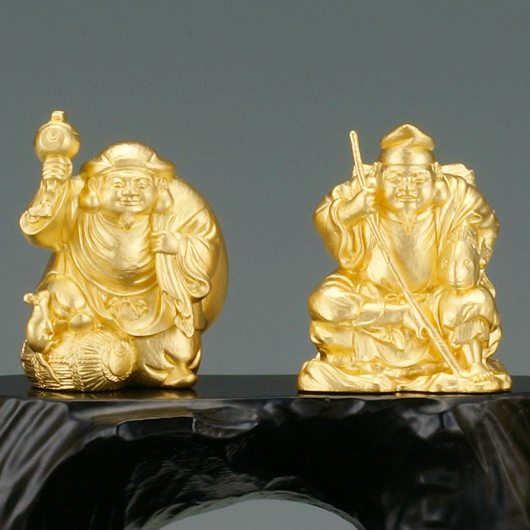 純金製置物 七福神 H5～6.8cm 舟谷喜雲：原型制作 - HIKARI GALLERY 