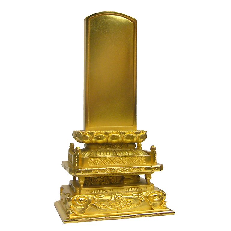 純金製仏具 位牌 櫛形柱出高欄 H20cm - HIKARI GALLERY オーダーメイド・高級縁起物オンラインショップ