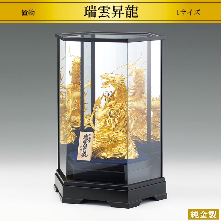 純金製置物 瑞雲昇龍 Lサイズ - HIKARI GALLERY オーダーメイド・高級縁起物オンラインショップ