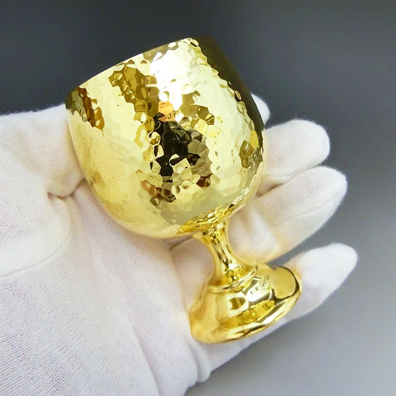純金製ブランデーグラス 鎚目模様 Sサイズ - HIKARI GALLERY オーダー 