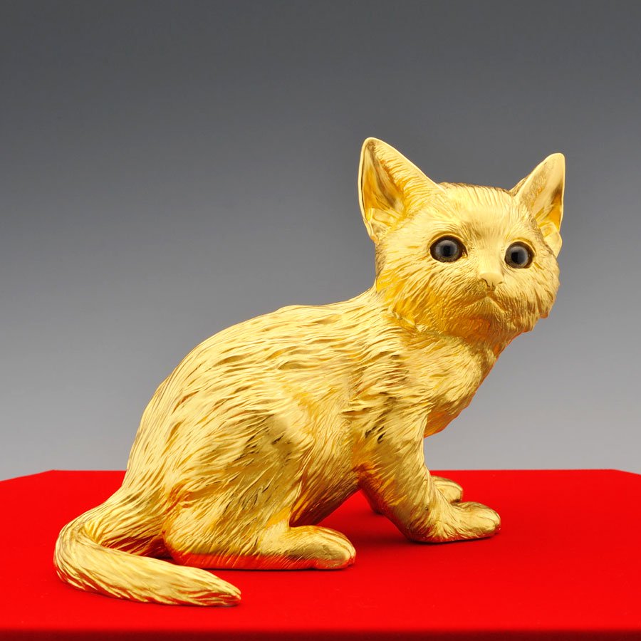 純金製置物 愛猫 Lサイズ - HIKARI GALLERY オーダーメイド・高級 