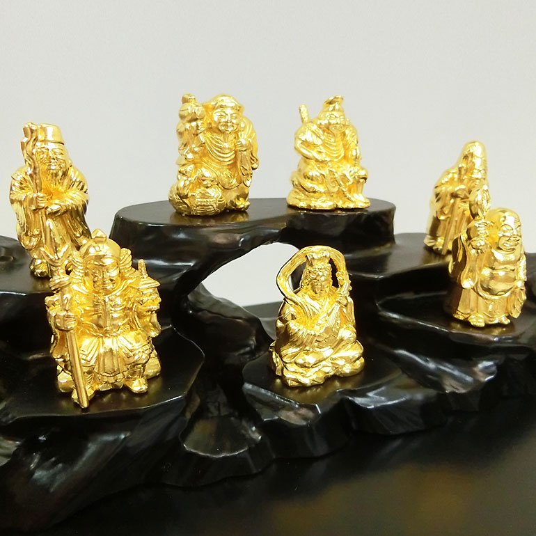 純金製置物 七福神 H2.5～3.3cm 舟谷喜雲：原型制作 - HIKARI GALLERY 高級縁起物・オーダーメイド