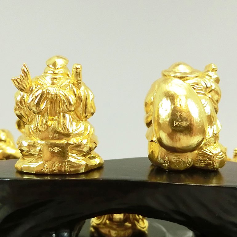 純金製置物 七福神 H2.5～3.3cm 舟谷喜雲：原型制作 - HIKARI GALLERY 高級縁起物・オーダーメイド