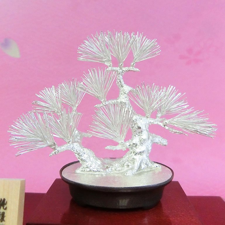 純銀製置物 盆栽 夫婦松 - HIKARI GALLERY 高級縁起物オンラインショップ