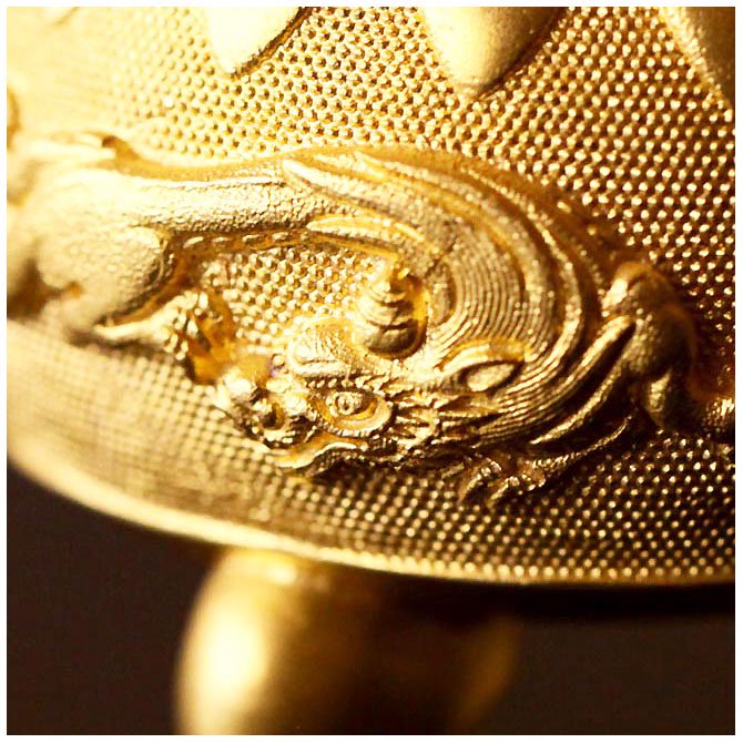 純金製香炉 獅子龍 H8.5cm 釘谷洞石 - HIKARI GALLERY オーダーメイド・高級縁起物オンラインショップ