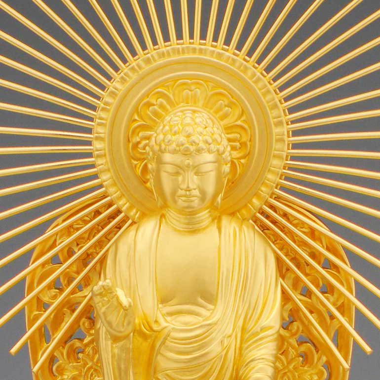 純金製仏像 阿弥陀如来 御西光背 H19cm - HIKARI GALLERY オーダーメイド・高級縁起物オンラインショップ