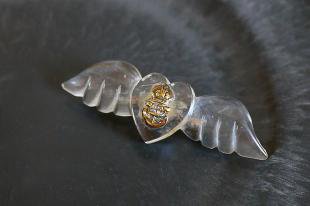 フランスアンティーク　天使の羽ブローチ　　　　
