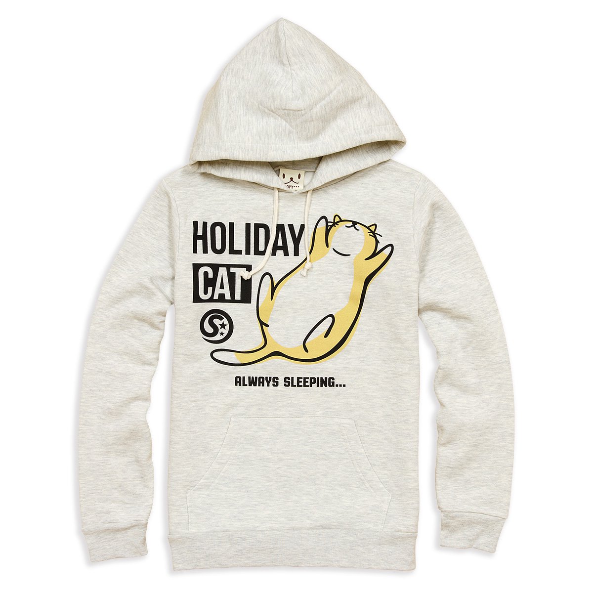 パーカー メンズ レディース 猫 HOLIDAY CAT - オートミール ネコ ねこ 猫柄 雑貨 SCOPY スコーピー -  猫のTシャツ屋さん『SCOPY』 - 猫雑貨通販