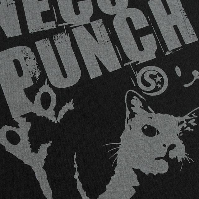 Tシャツ メンズ レディース 半袖 猫 NECO PUNCH - ブラック ネコ