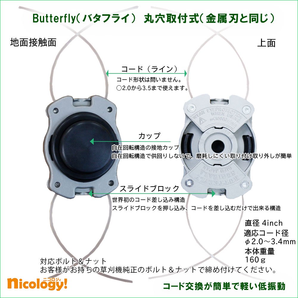 バタフライ（ナイロンカッター） - nicology（ニコロジィ）-農林作業を応援する専門販売サイト-