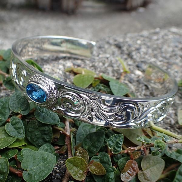 Bridge (ブリッジ) 10mm唐草バングル/6x8mmブルートパーズカップ(受注