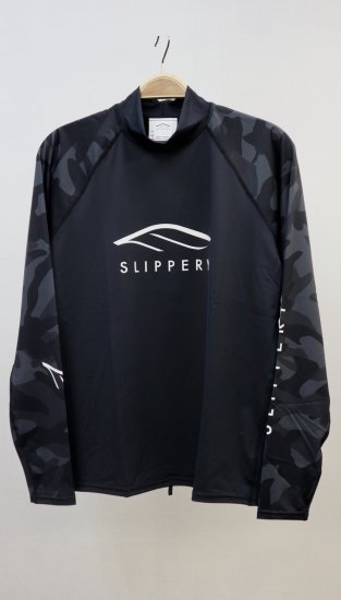 [ スリッパリー ]　L/S　RASH GUARD　ロング スリーブ ラッシュ（ブラック×カモ/メンズ/長袖）２２３ - POIPU NET SHOP