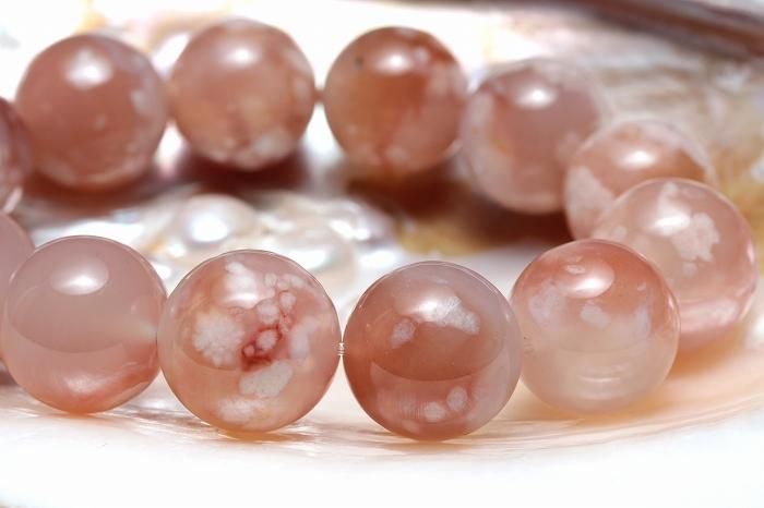 チェリーブロッサムアゲートブレスレット【17mm玉】CBABR-008｜人間